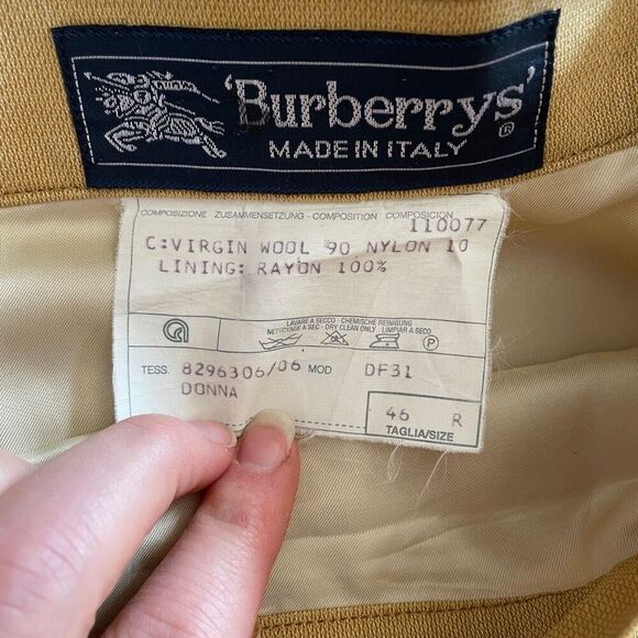 Vintage Burberry’s Wool Pencil Skirt Khaki - Picture 2 of 7